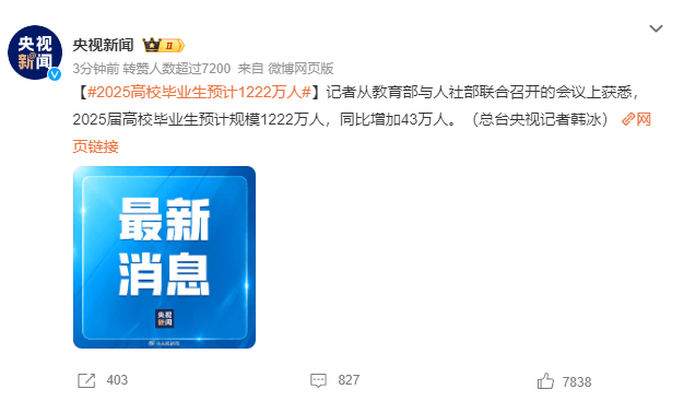 2025高校畢業(yè)生預(yù)計(jì)1222萬(wàn)人，就業(yè)難如何破局